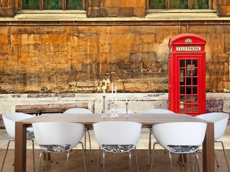 British Red Phone Booth Wall Mural-Wall Mural-Eazywallz