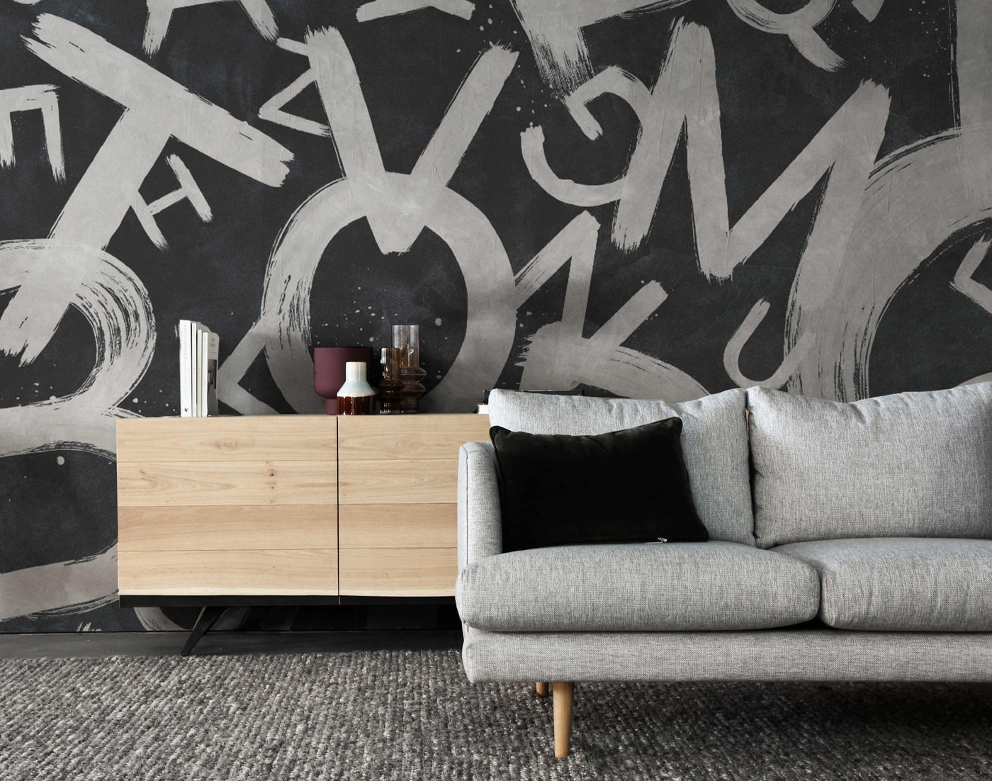 Brush Typography Wall Mural-Wall Mural-Eazywallz