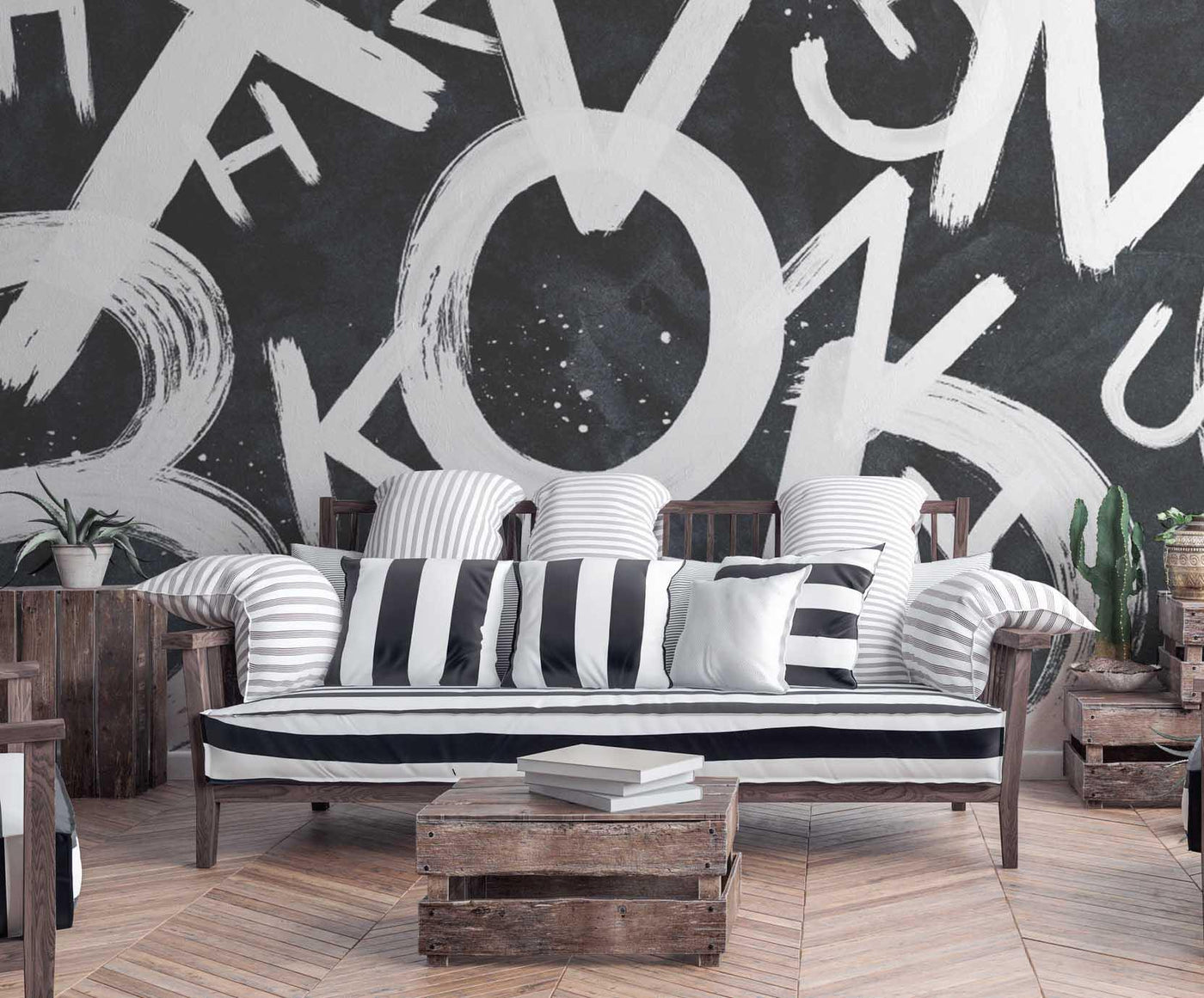 Brush Typography Wall Mural-Wall Mural-Eazywallz