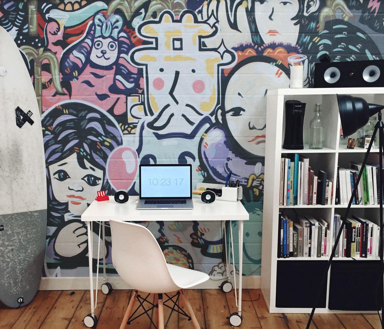 Cartoon Character Street Art Wall Mural-Wall Mural-Eazywallz