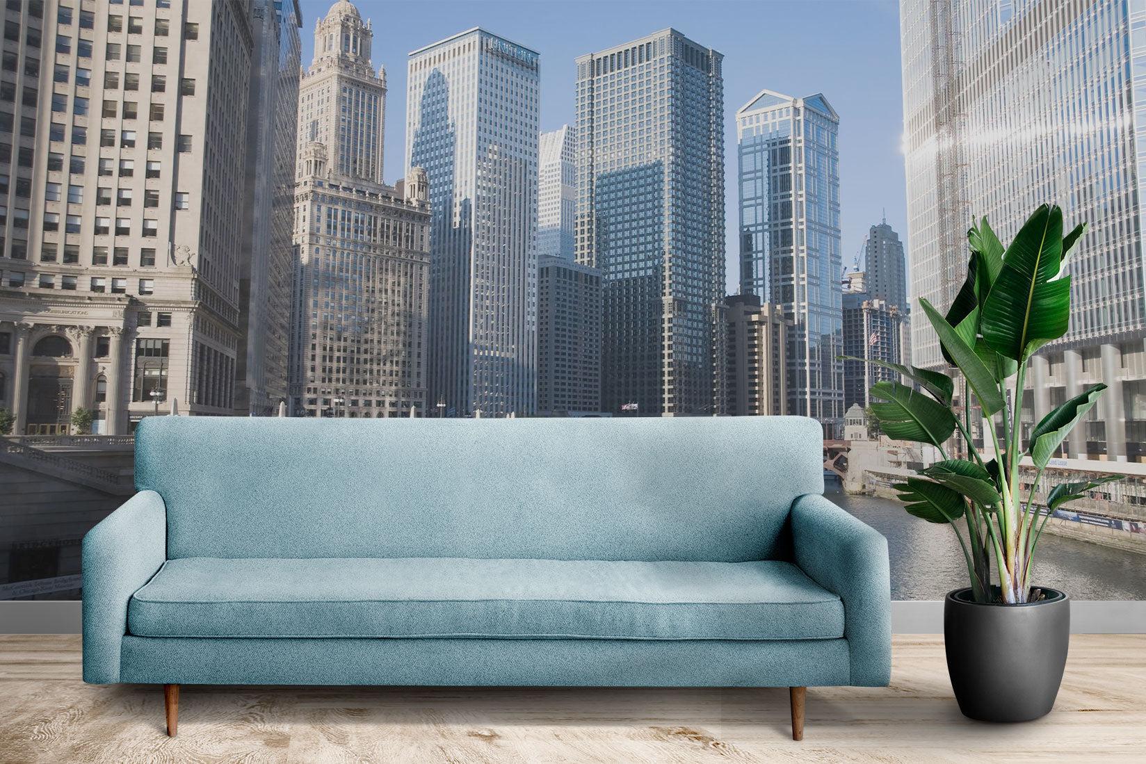 Chicago skyline Wall Mural-Wall Mural-Eazywallz