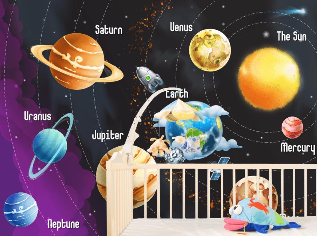 Children's Galaxy Wall Mural-Wall Mural-Eazywallz