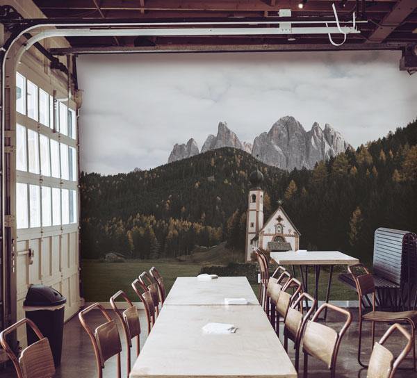 Church in the Italian Mountains Wall Mural-Wall Mural-Eazywallz