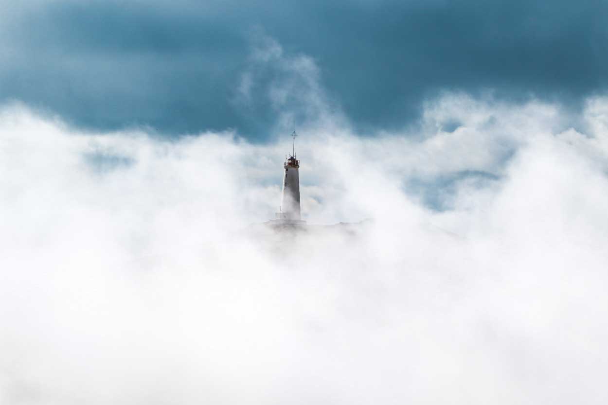 Cloudy Lighthouse Wall Mural-Wall Mural-Eazywallz