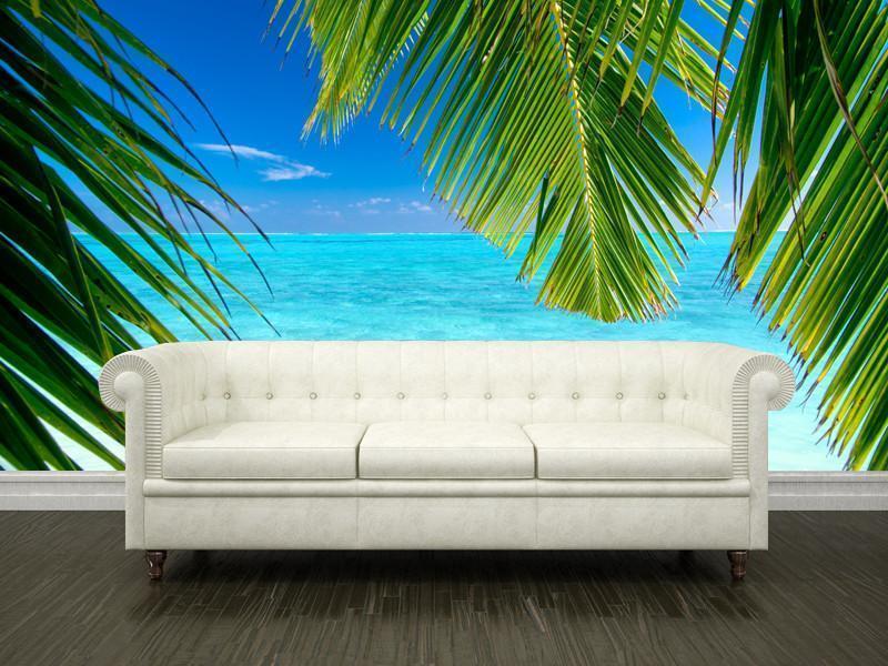 Coconut palm tree leaves Wall Mural-Wall Mural-Eazywallz