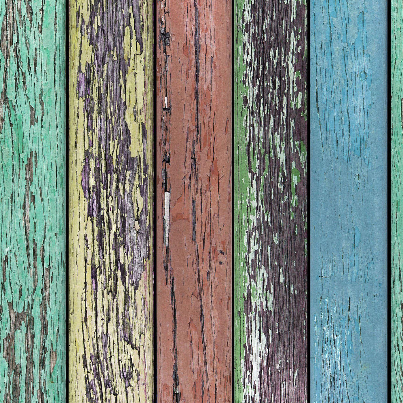 Colored Wood Planks Pattern-Wall Mural-Eazywallz
