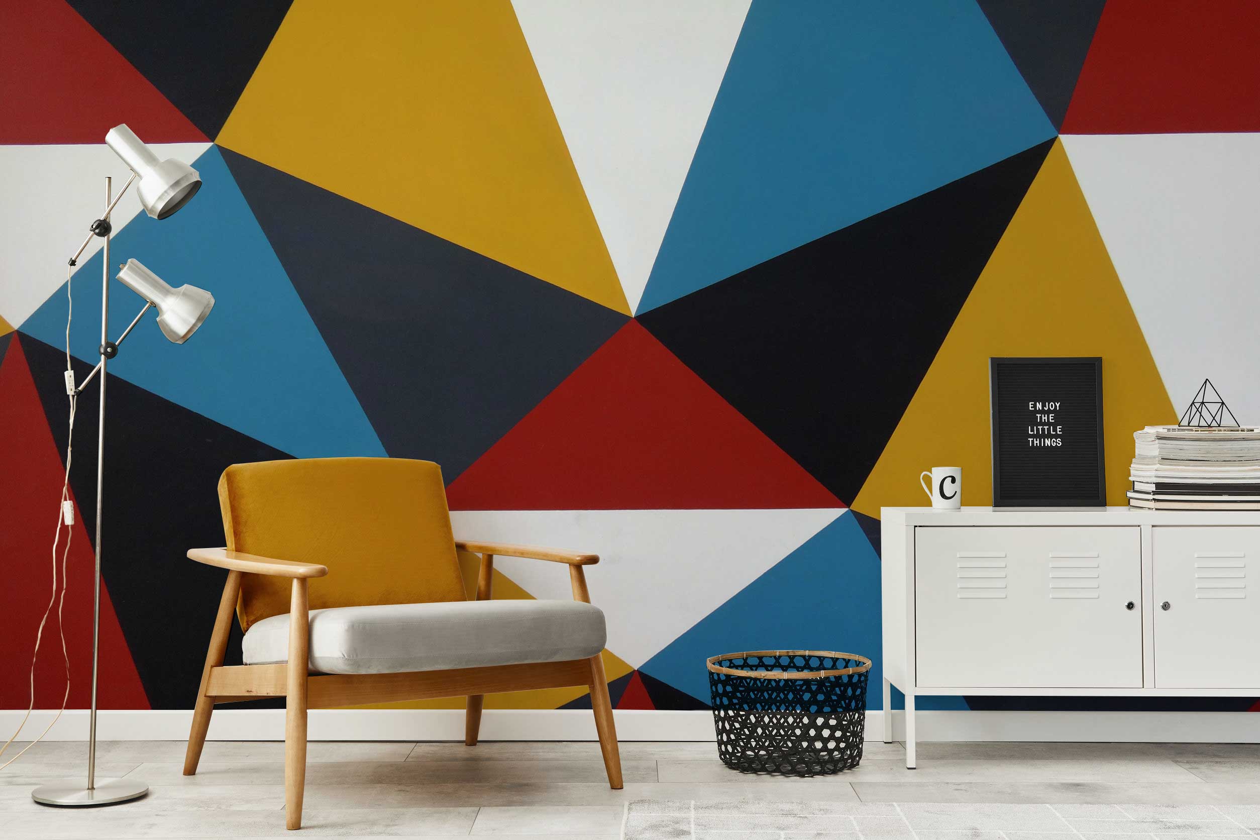 Colorful Geometric Triangles Wall Mural-Wall Mural-Eazywallz
