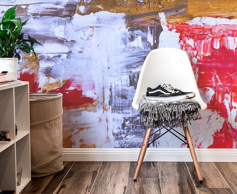 Colourful Abstract Canvas Painting Mural-Wall Mural-Eazywallz