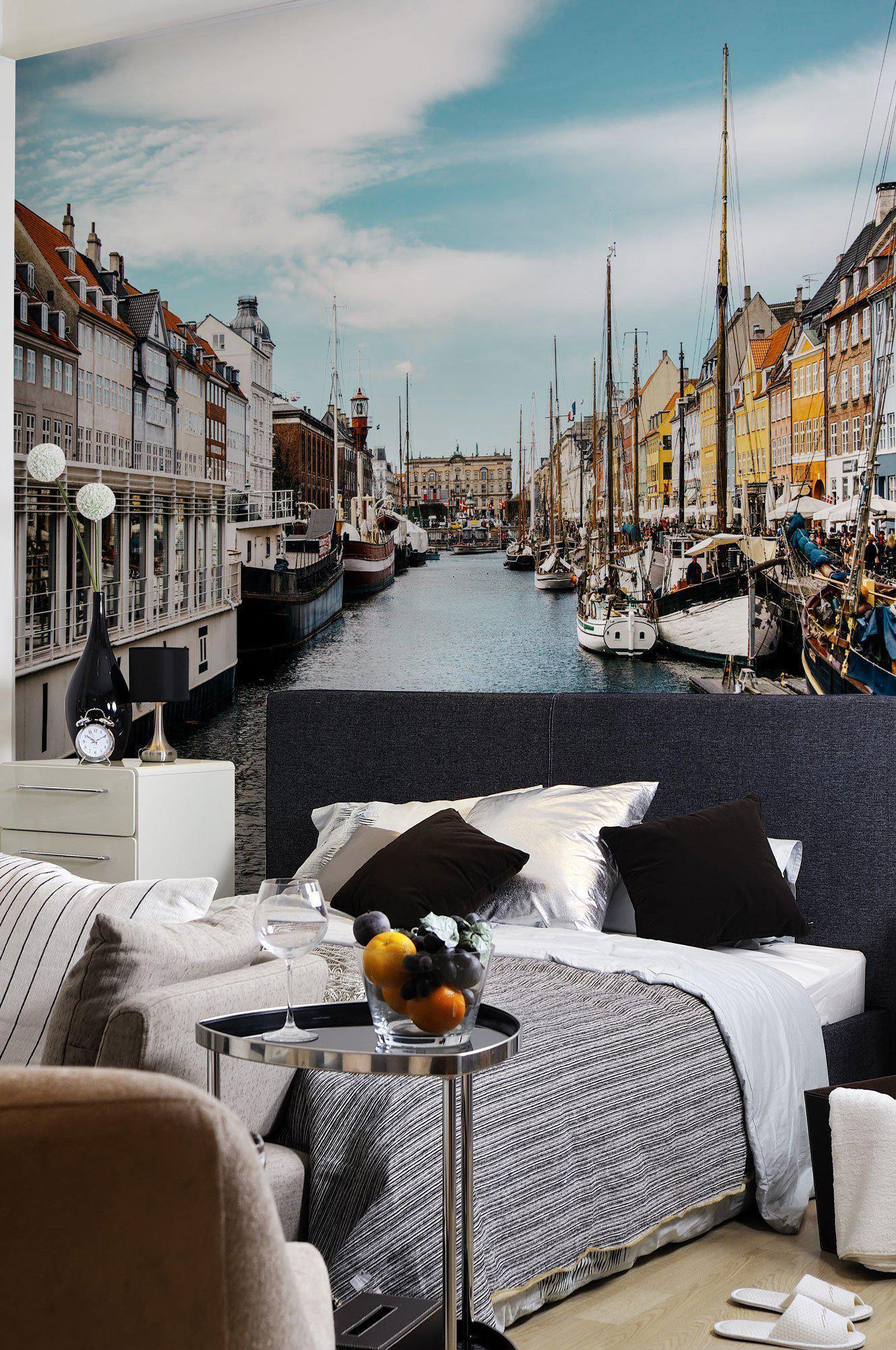 Colourful Canal in Copenhagen Wall Mural-Wall Mural-Eazywallz