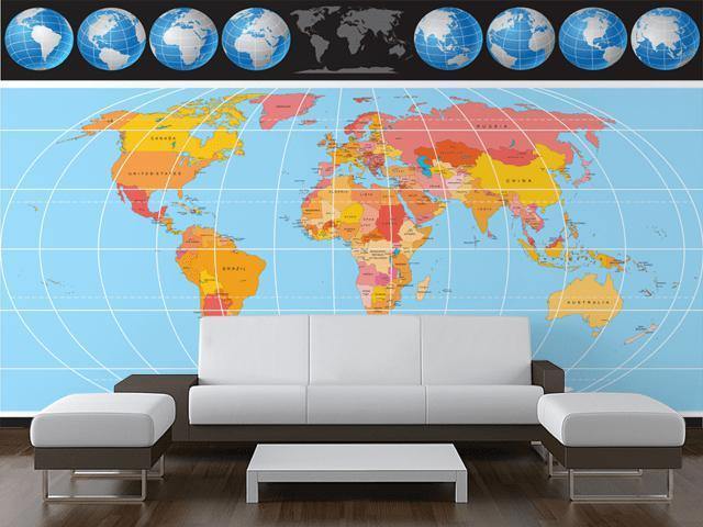 Complete World Map Wall Mural-Wall Mural-Eazywallz