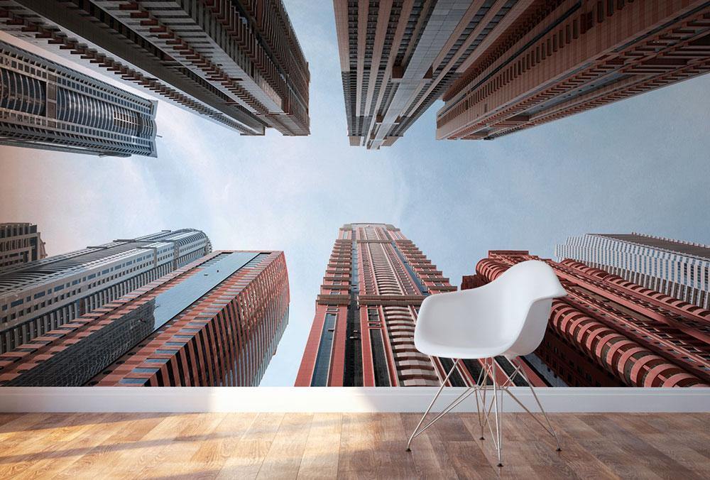 Contemporary High Rise Buildings Wall Mural | Removable Wallpaper ...