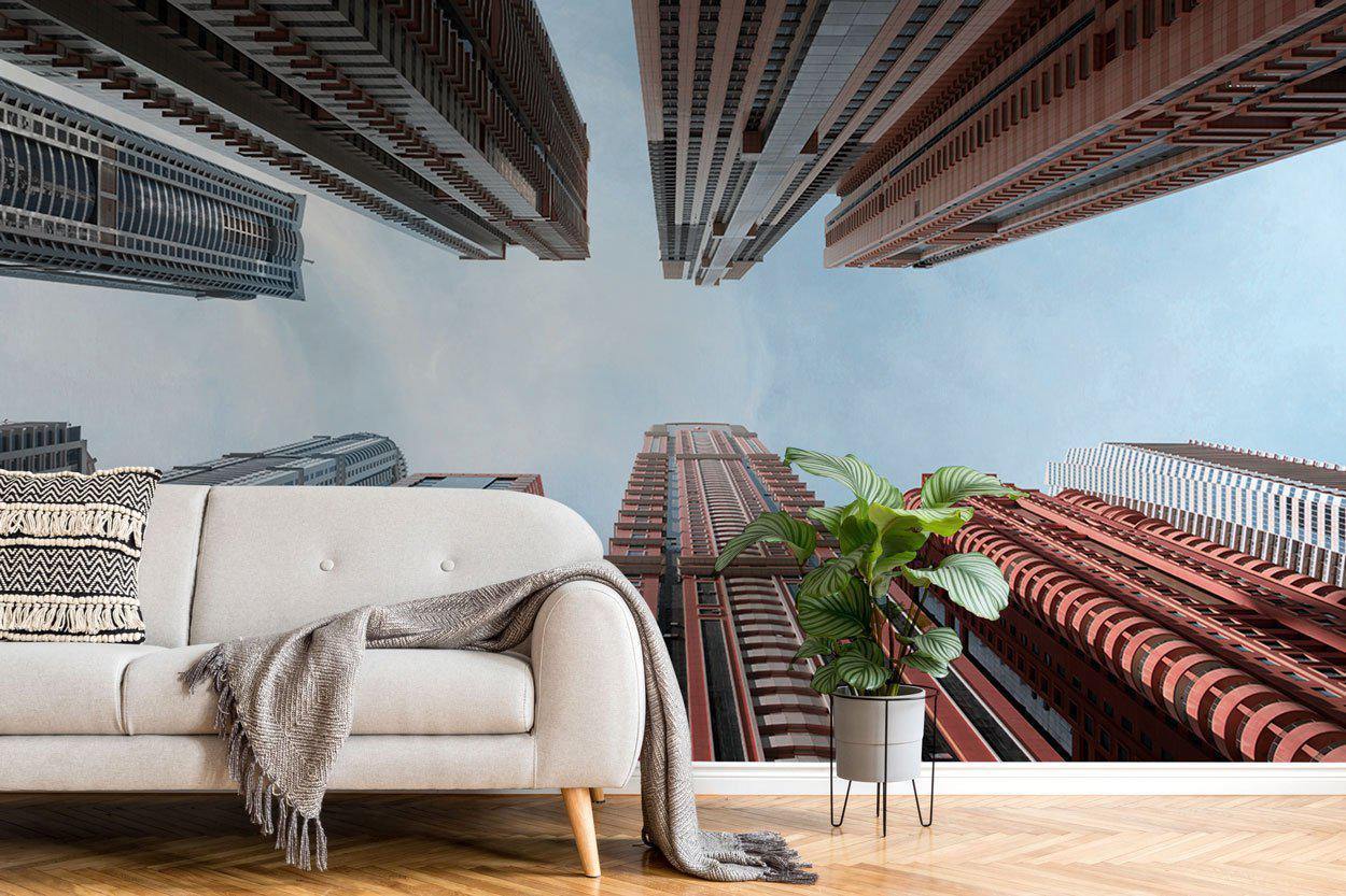 Contemporary High Rise Buildings Wall Mural | Removable Wallpaper ...