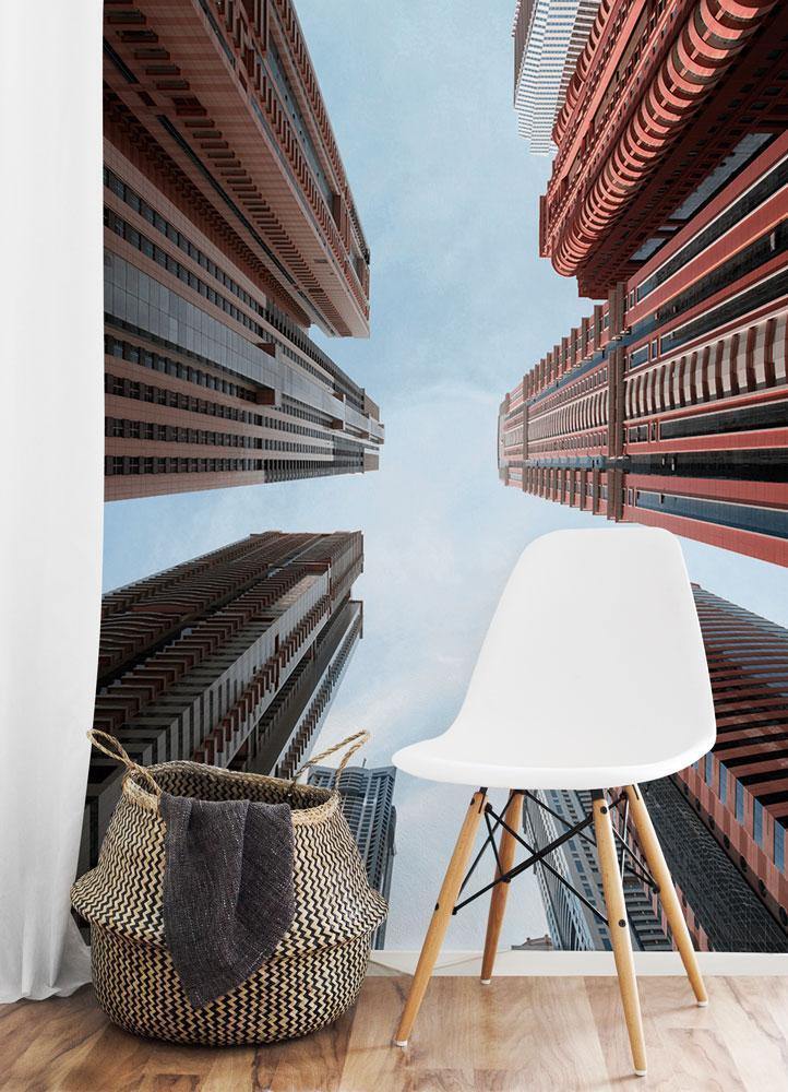 Contemporary High Rise Buildings Wall Mural | Removable Wallpaper ...