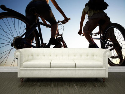Couple on bicycles Wall Mural-Wall Mural-Eazywallz
