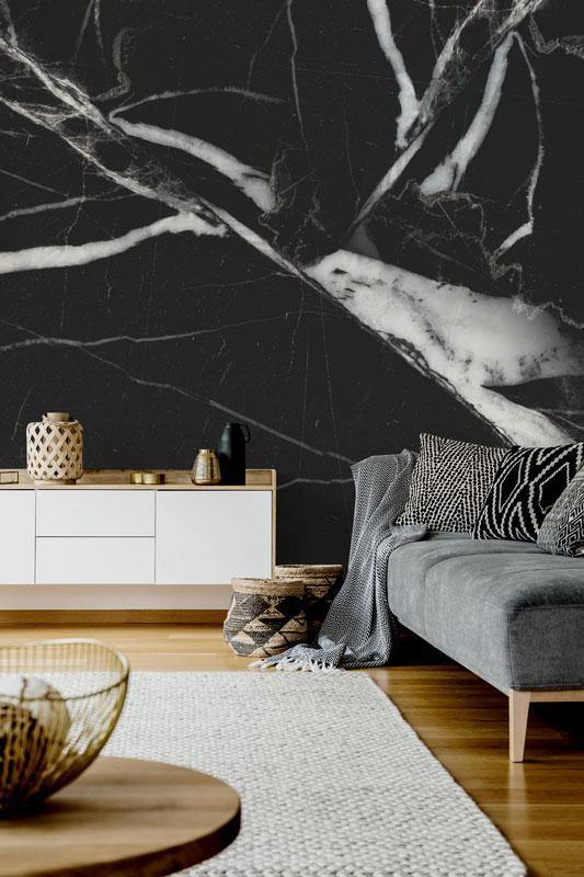 Cracked Black Marble 1 Wall Mural-Wall Mural-Eazywallz