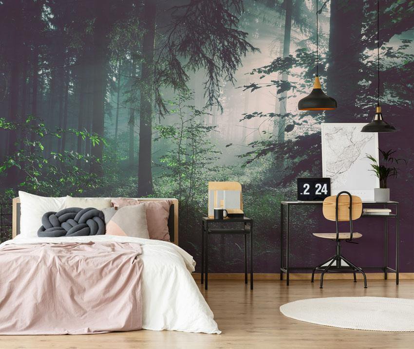 Dark Forest Off Trail Wallpaper Mural-Wall Mural-Eazywallz