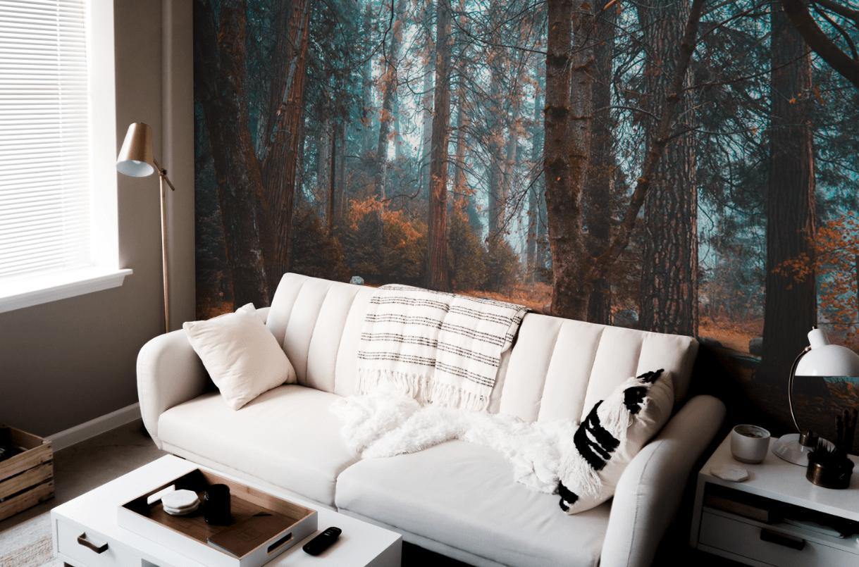 Dark Forest in Autumn Wall Mural-Wall Mural-Eazywallz