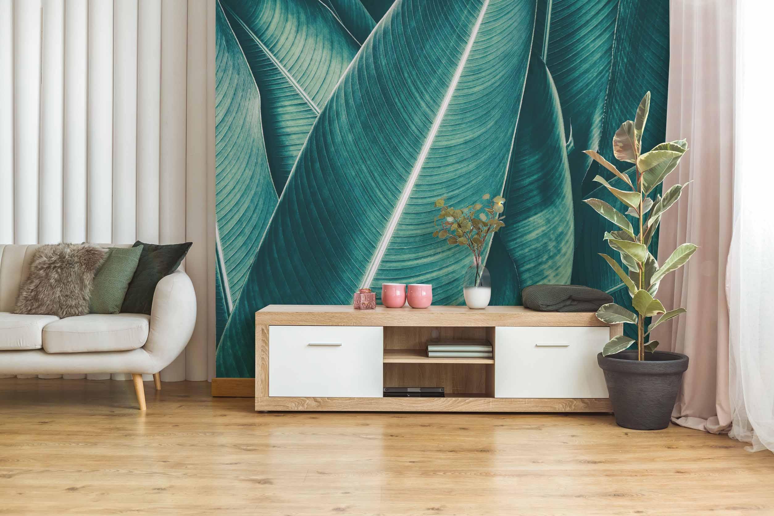 Dark Green Foliage Wall Mural-Wall Mural-Eazywallz