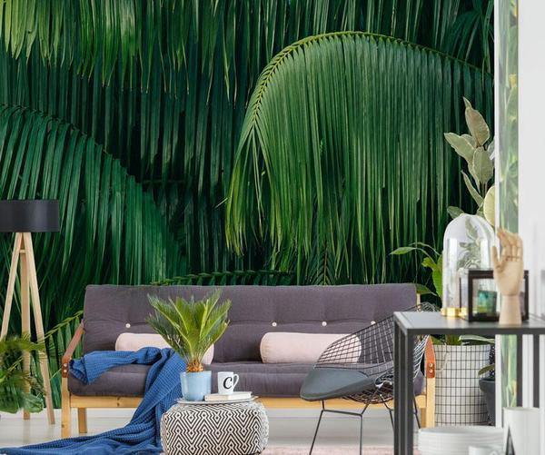 Dark Leaves 2 wall mural-Wall Mural-Eazywallz