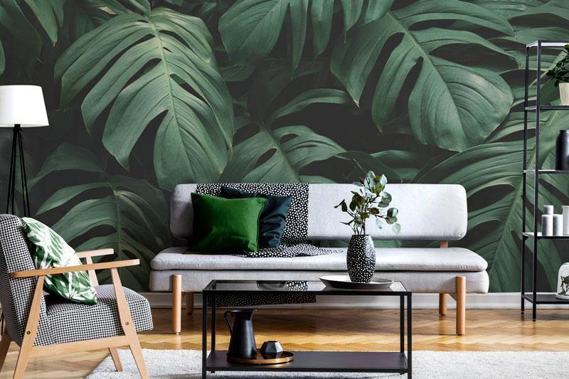 Dark Leaves Wall Mural-Wall Mural-Eazywallz