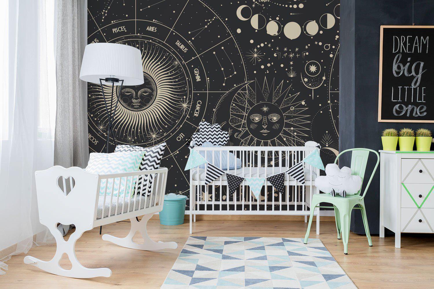 Dark Moon Phases Wall Mural-Wall Mural-Eazywallz