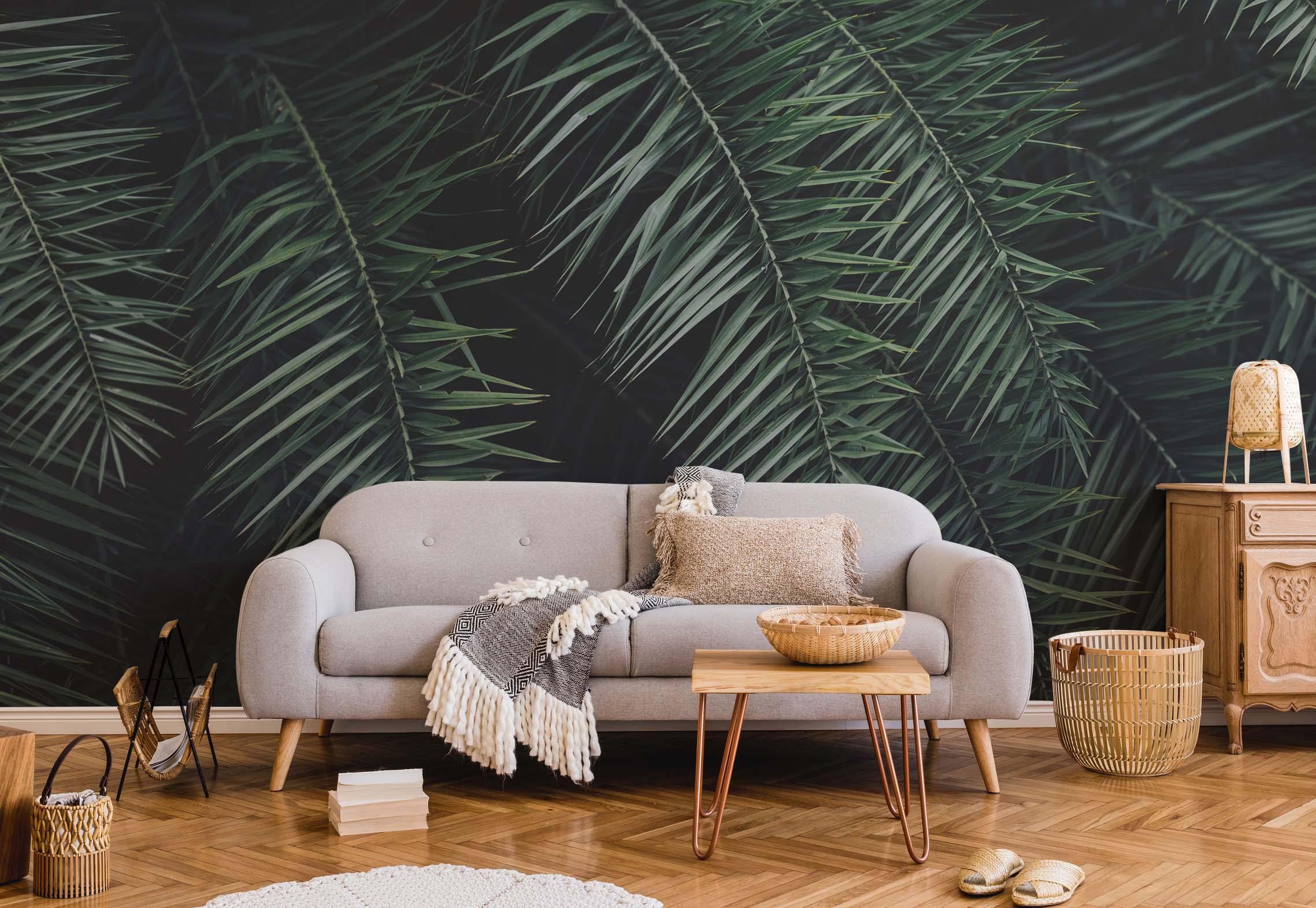 Dark Palm Trees Wall Mural-Wall Mural-Eazywallz
