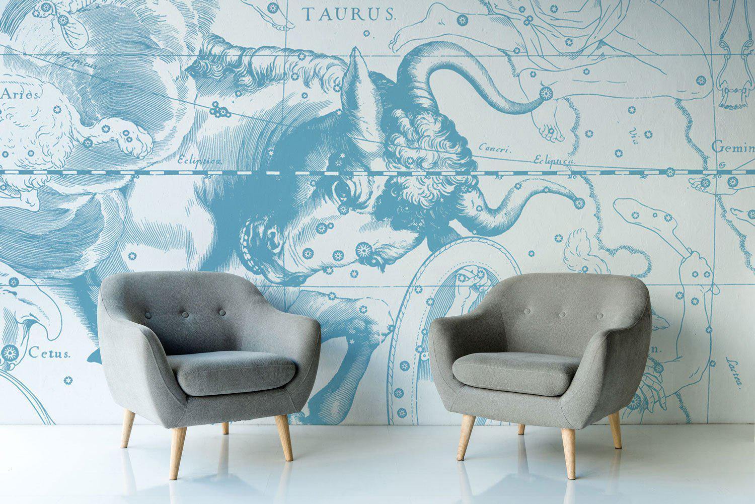 Deep Blue Taurus Wall Mural-Wall Mural-Eazywallz