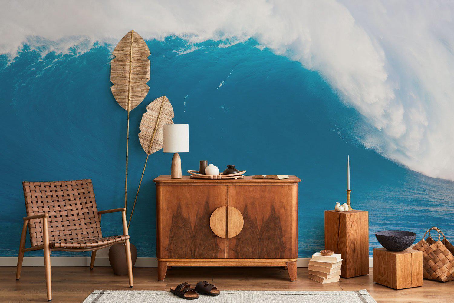 Deep Blue Wave Wall Mural-Wall Mural-Eazywallz
