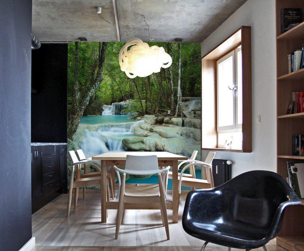 Deep forest waterfall Wall Mural-Wall Mural-Eazywallz