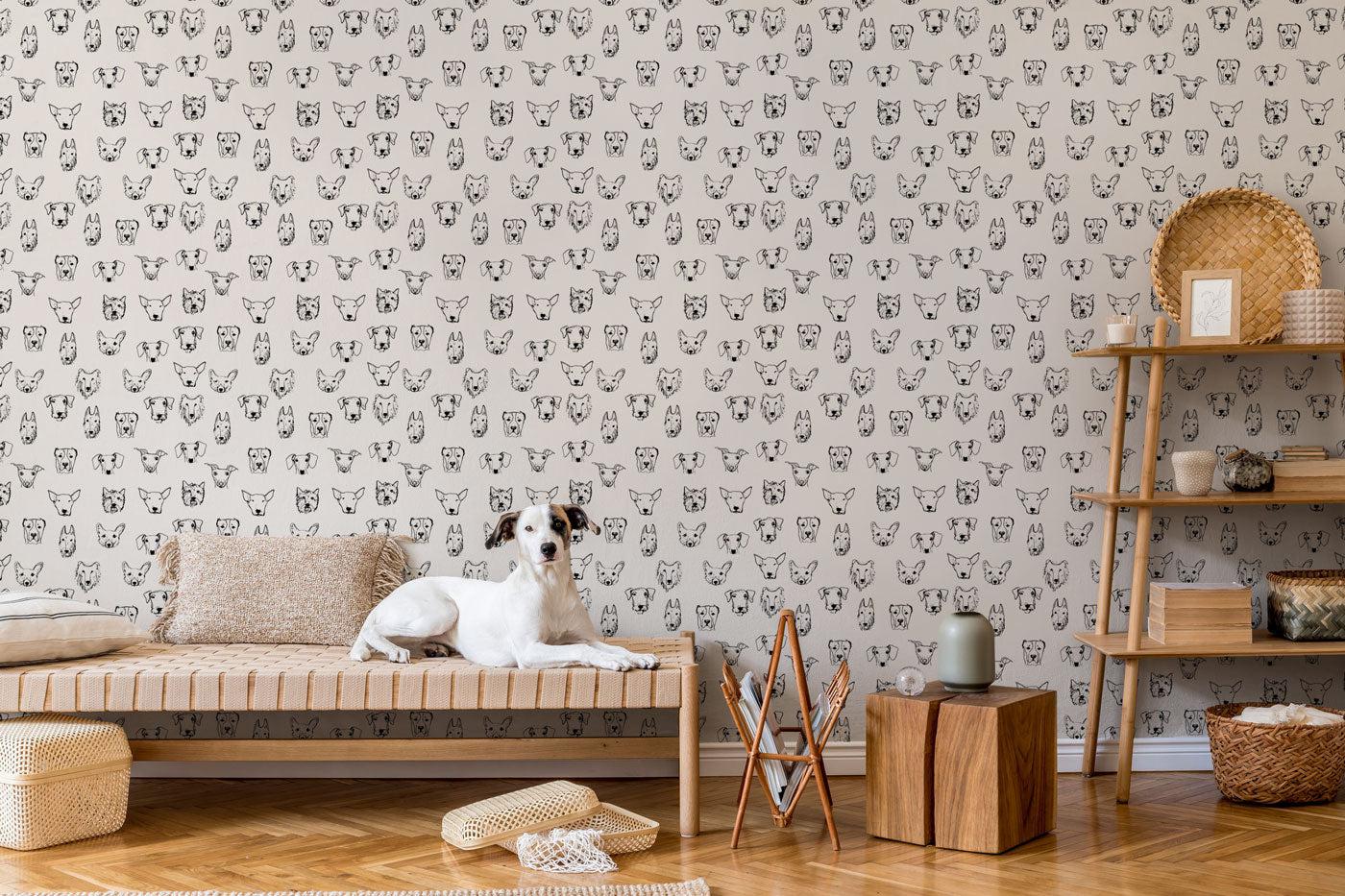 Dogs Wallpaper #099-Repeat Pattern Wallpaper-Eazywallz