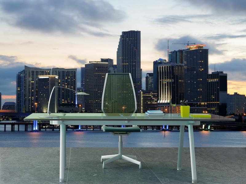 Downtown Miami at dusk Wall Mural-Wall Mural-Eazywallz