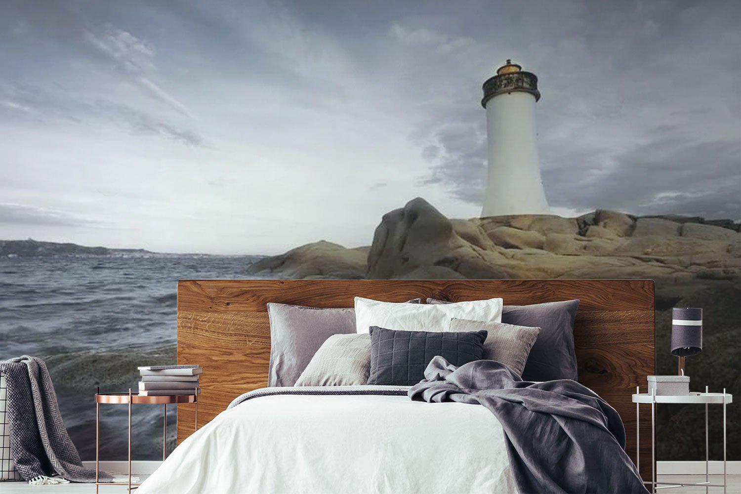 Dramatic lighthouse, USA Wall Mural-Wall Mural-Eazywallz