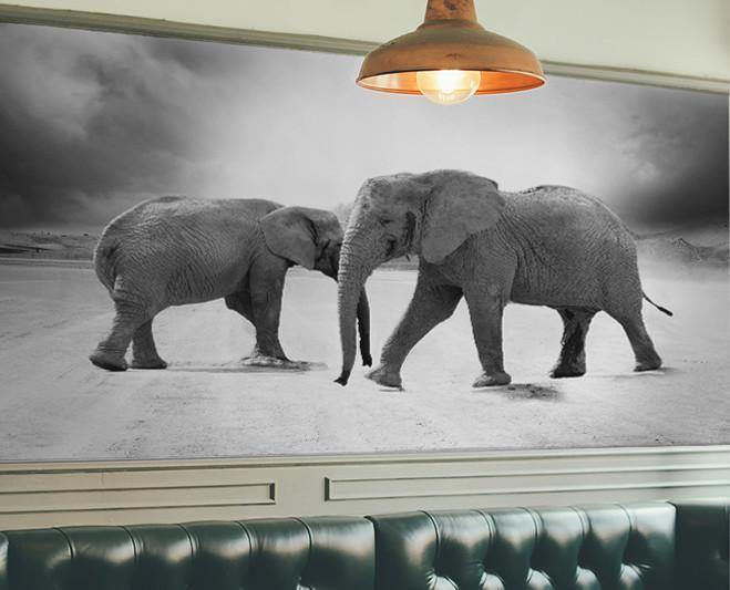 Dual Elephant Wall Mural-Wall Mural-Eazywallz
