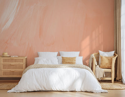 Orange Coral Paint Strokes Wall Mural
