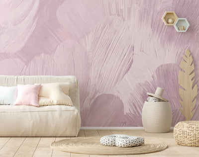 Lilac Paint Strokes Wall Mural
