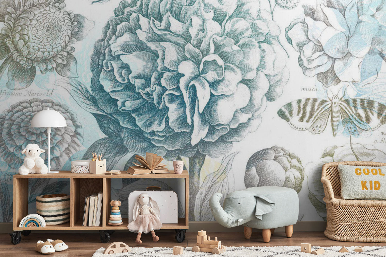 Vintage Floral Water Color Wall Mural