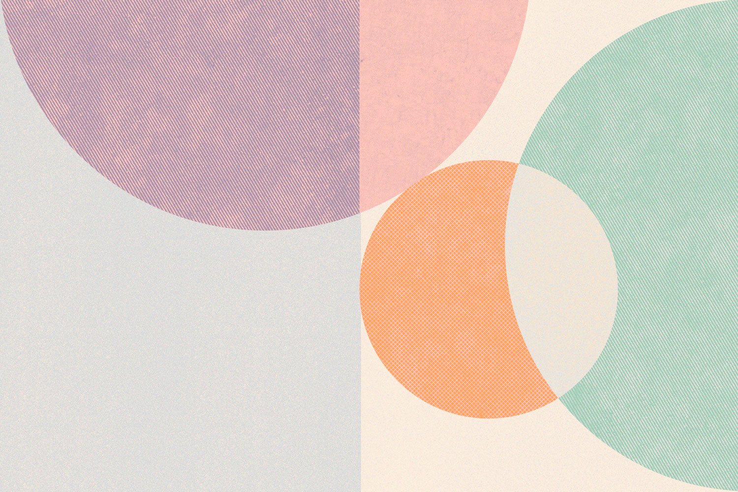 Light Retro Abstract Shapes Wall Mural