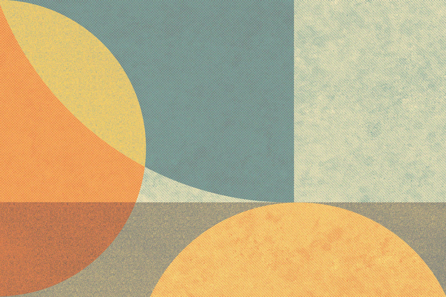 Retro Abstract Shapes 3 Wall Mural