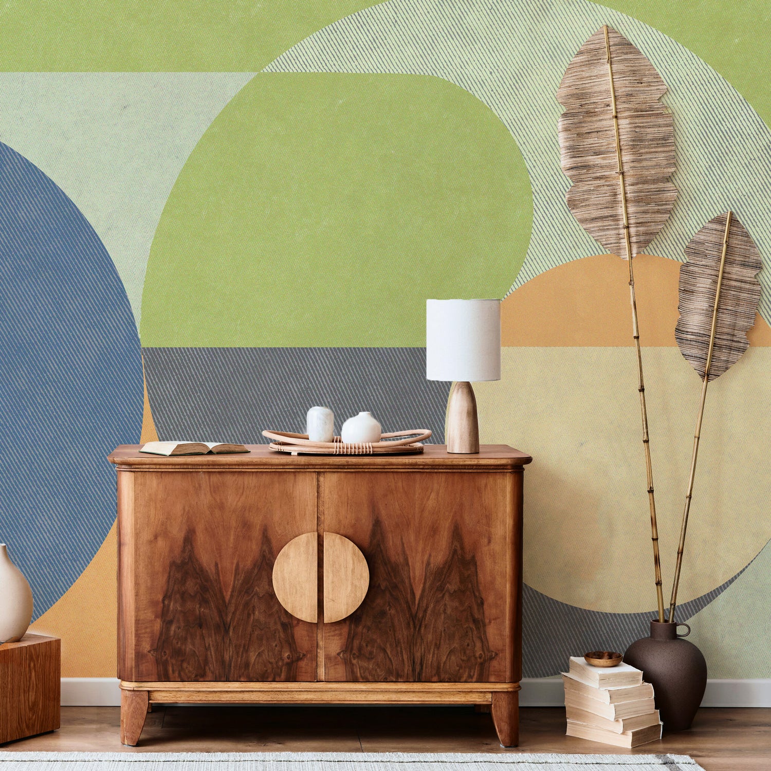 Retro Summer Abstract Shapes Wall Mural