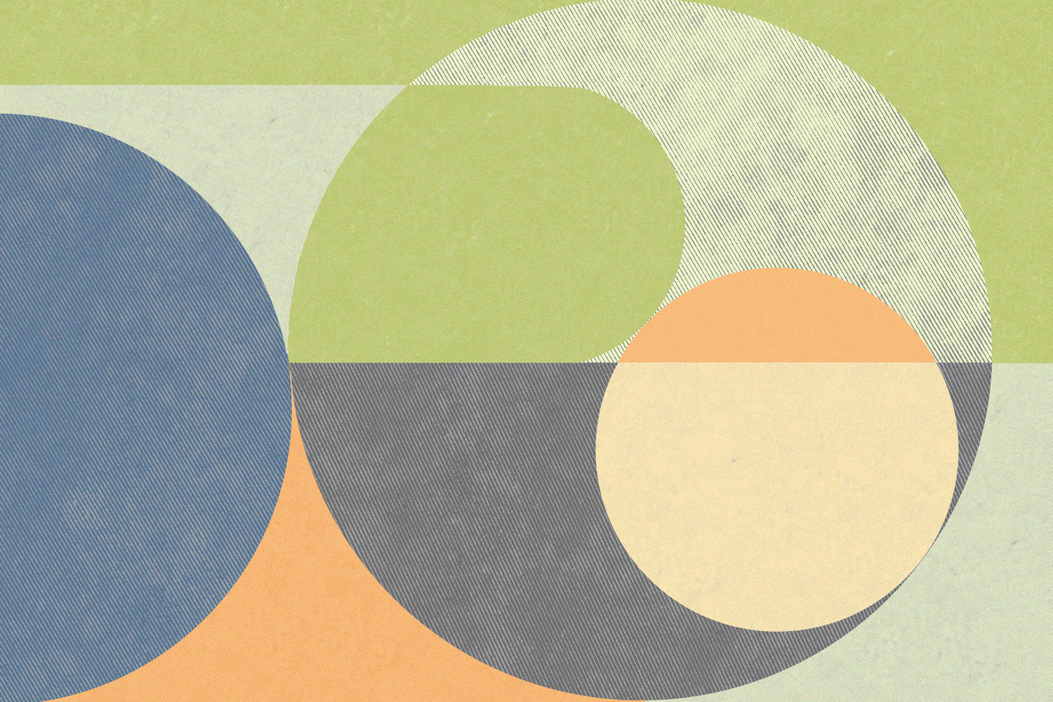 Retro Summer Abstract Shapes Wall Mural