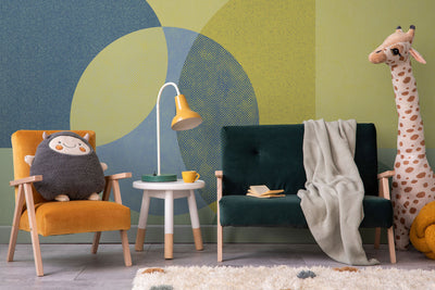 Double Sided Retro Shapes Wall Mural