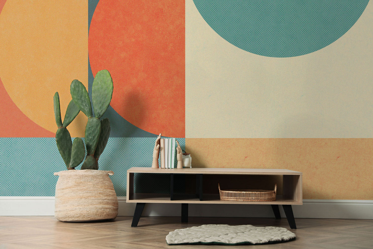 Orange Half Moon Abstract Shapes Wall Mural