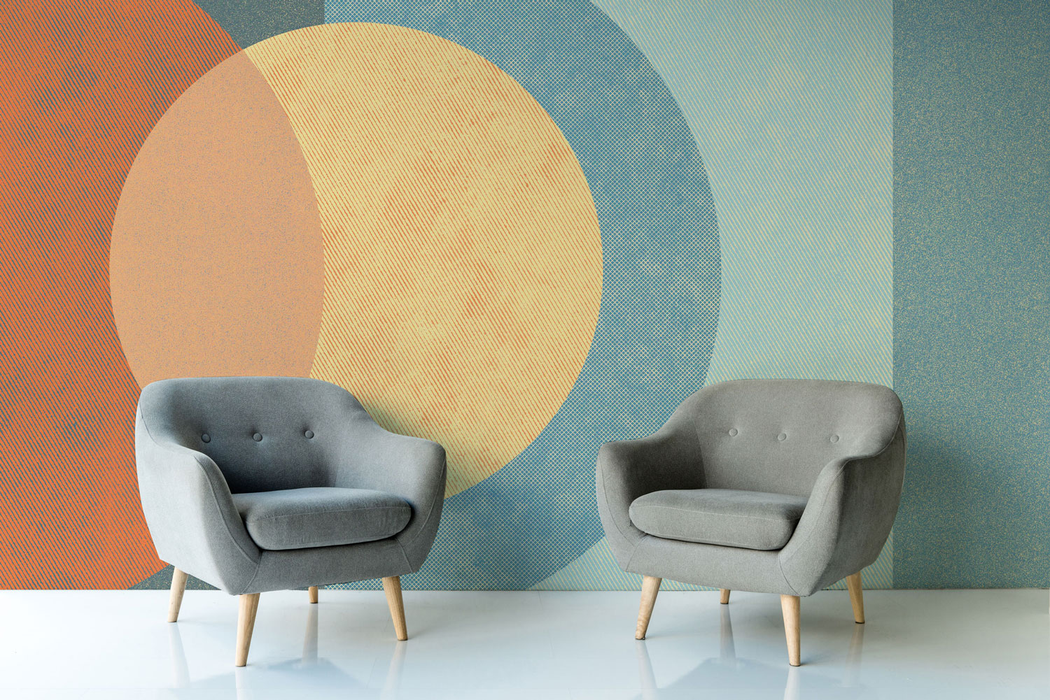 Eclipse Abstract Shapes Wall Mural