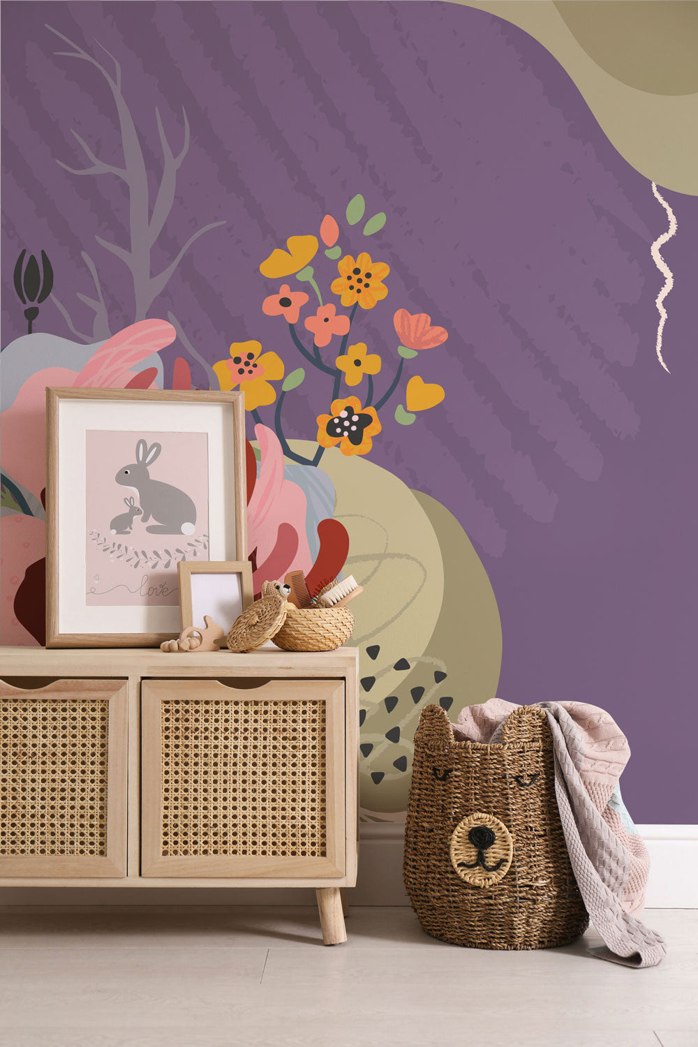 Abstract Floral Card Wall Mural