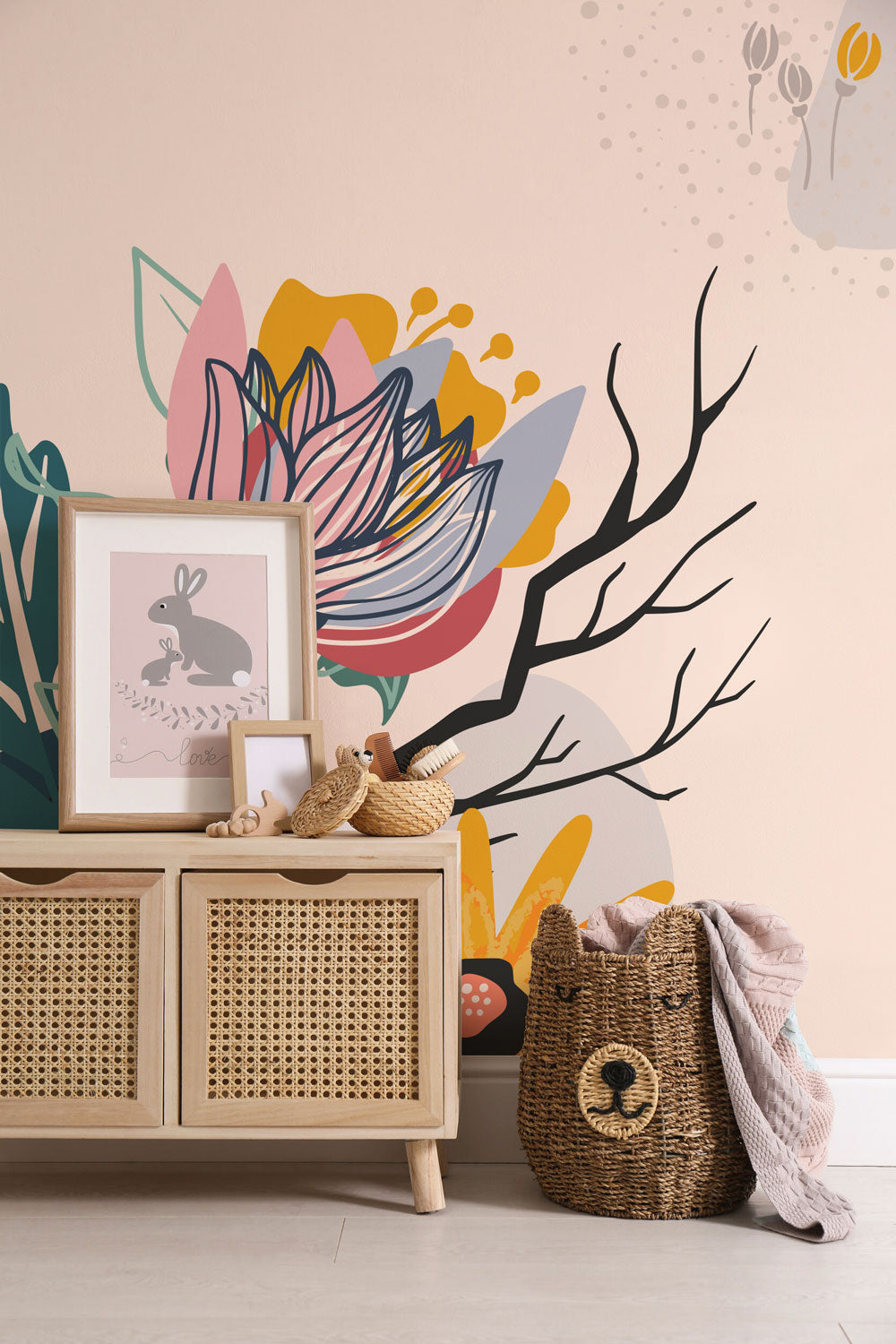 Abstract Floral Card 2 Wall Mural