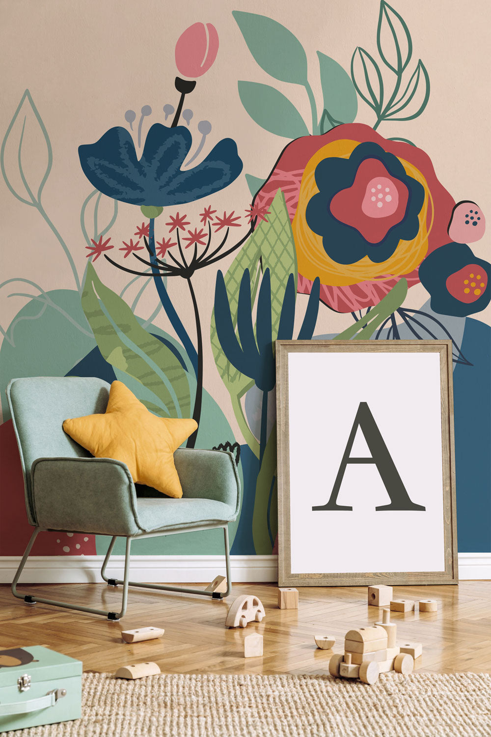 Abstract Floral Card 3 Wall Mural
