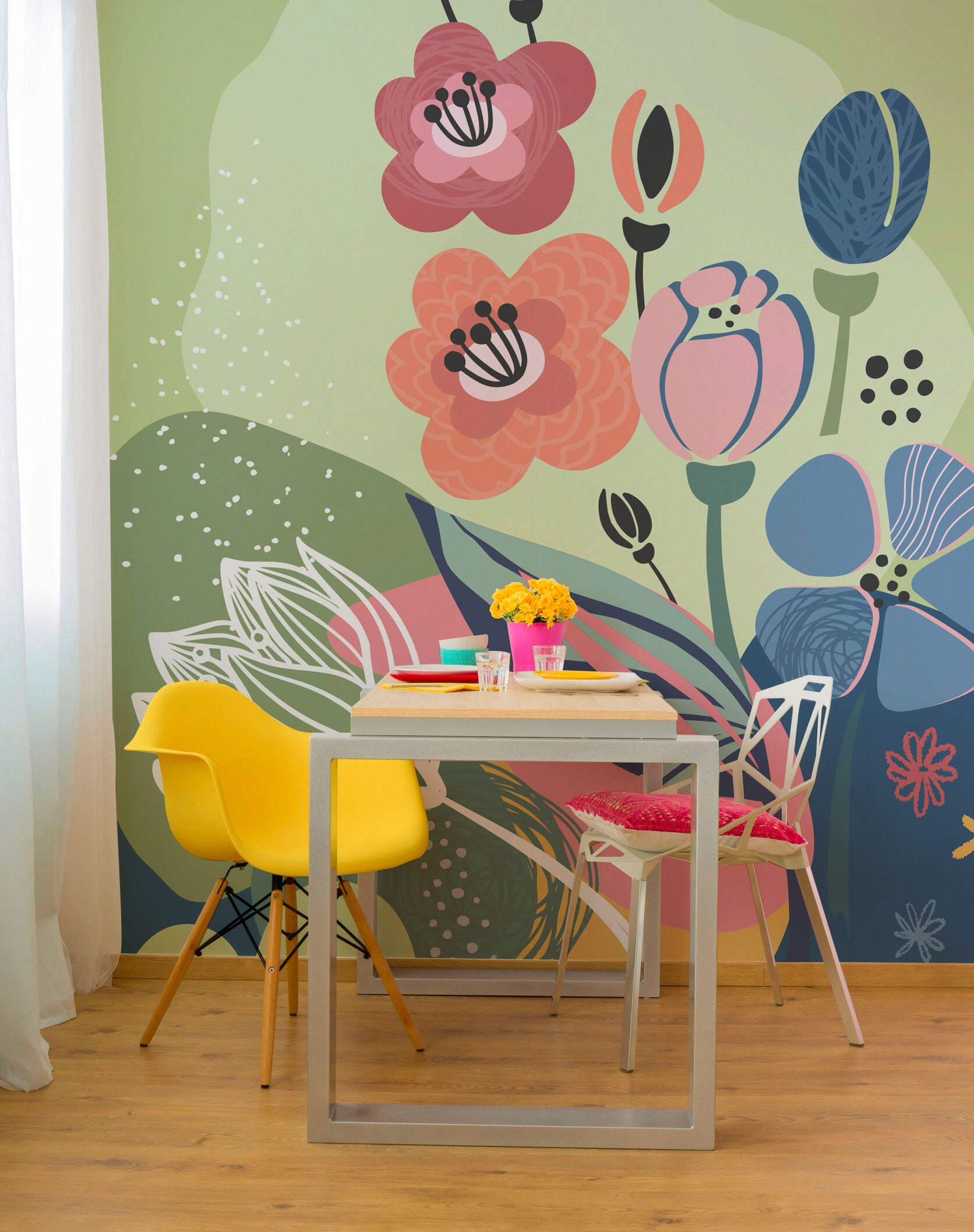 Abstract Floral Card 4 Wall Mural