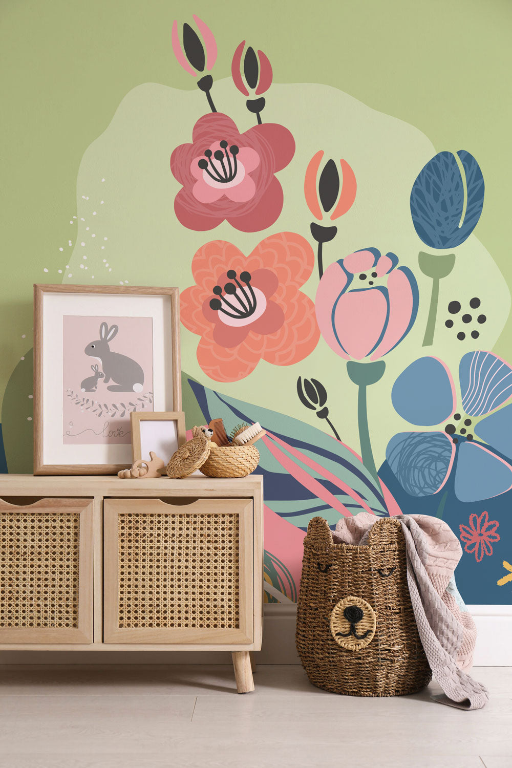 Abstract Floral Card 4 Wall Mural