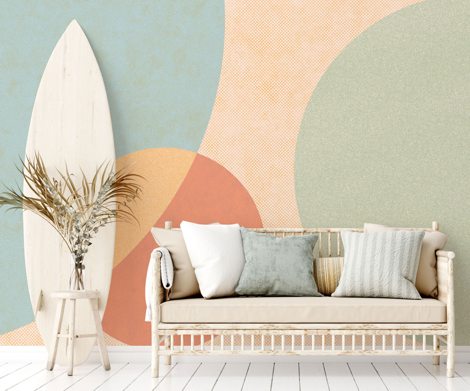 Retro Summer Abstract Shapes 2 Wall Mural