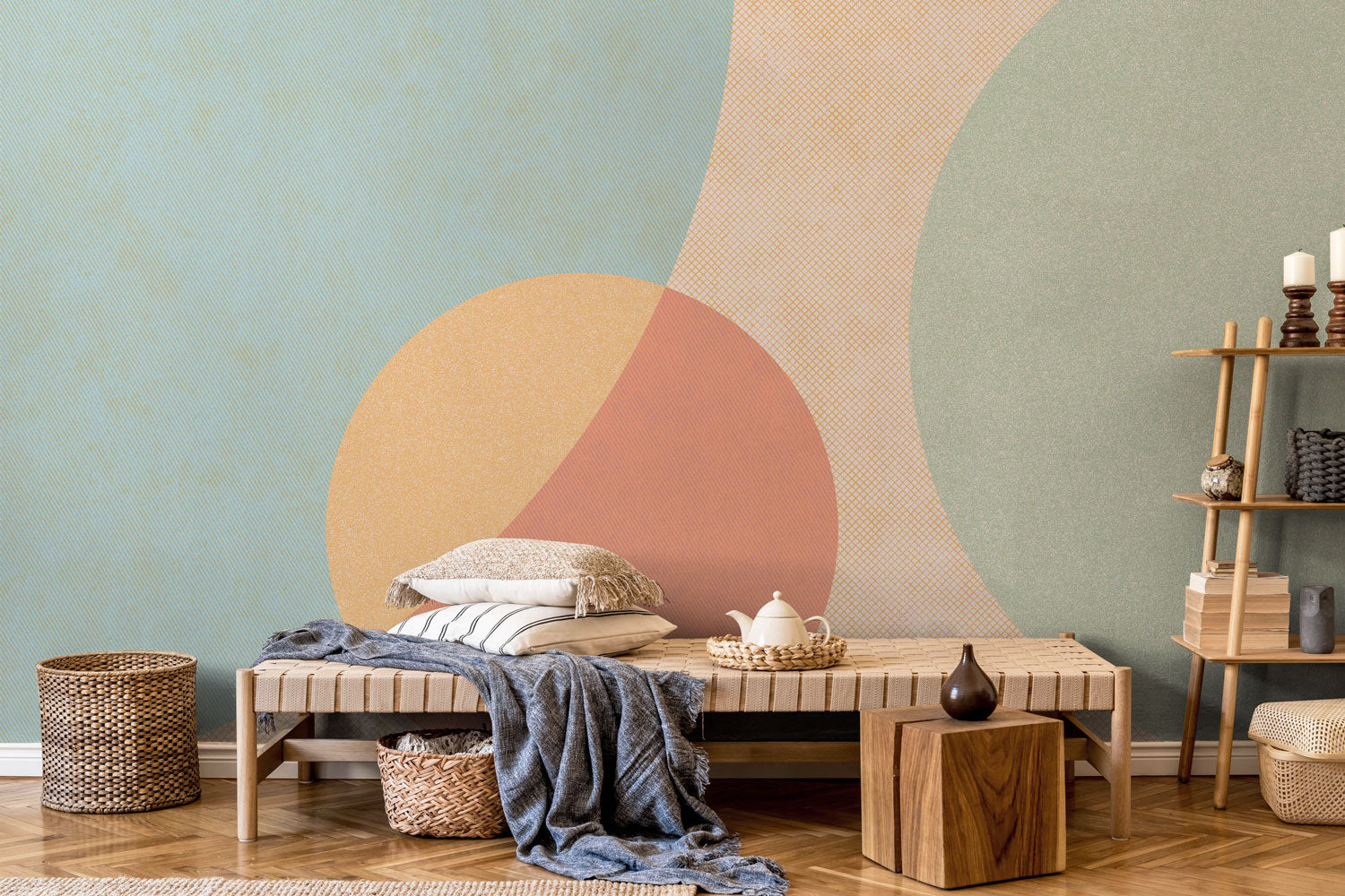 Retro Summer Abstract Shapes 2 Wall Mural